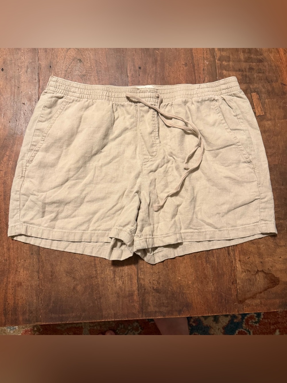 St. John's Bay Linen-Blend Drawstring Shorts - Beige